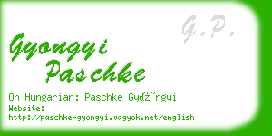 gyongyi paschke business card